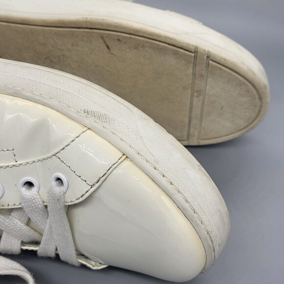 Prada White Patent Leather Sneakers - Picture 10 of 17